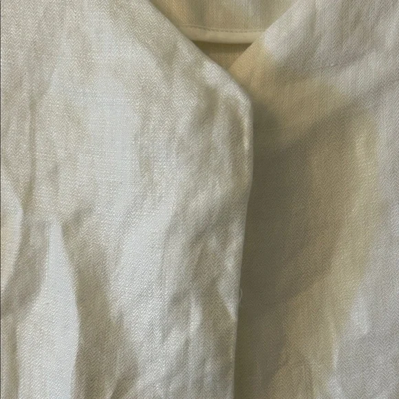 EUC White Linen One-Button Jacket/Top - Picture 4 of 6